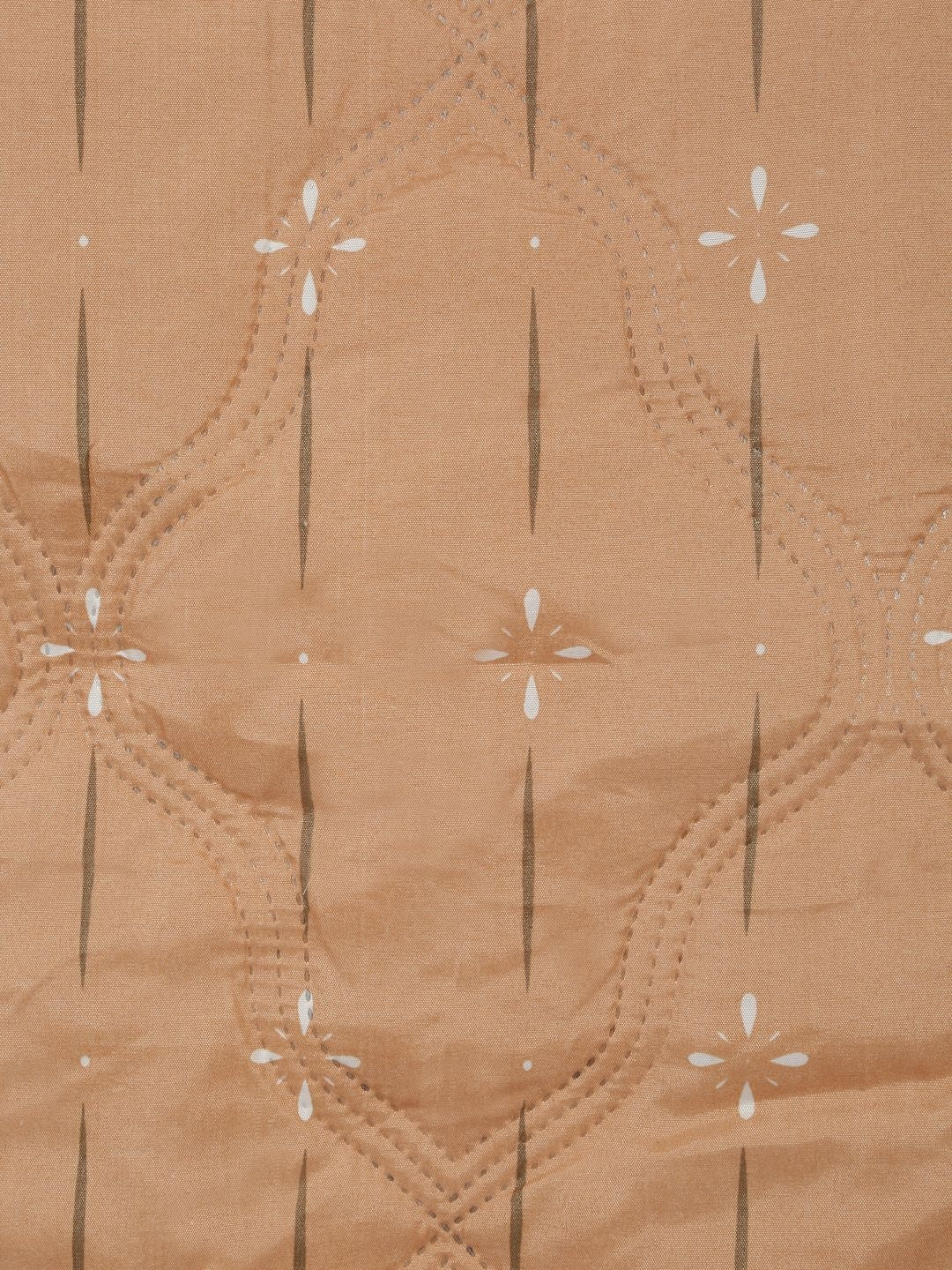Rust & cream-coloured floral AC room dohar