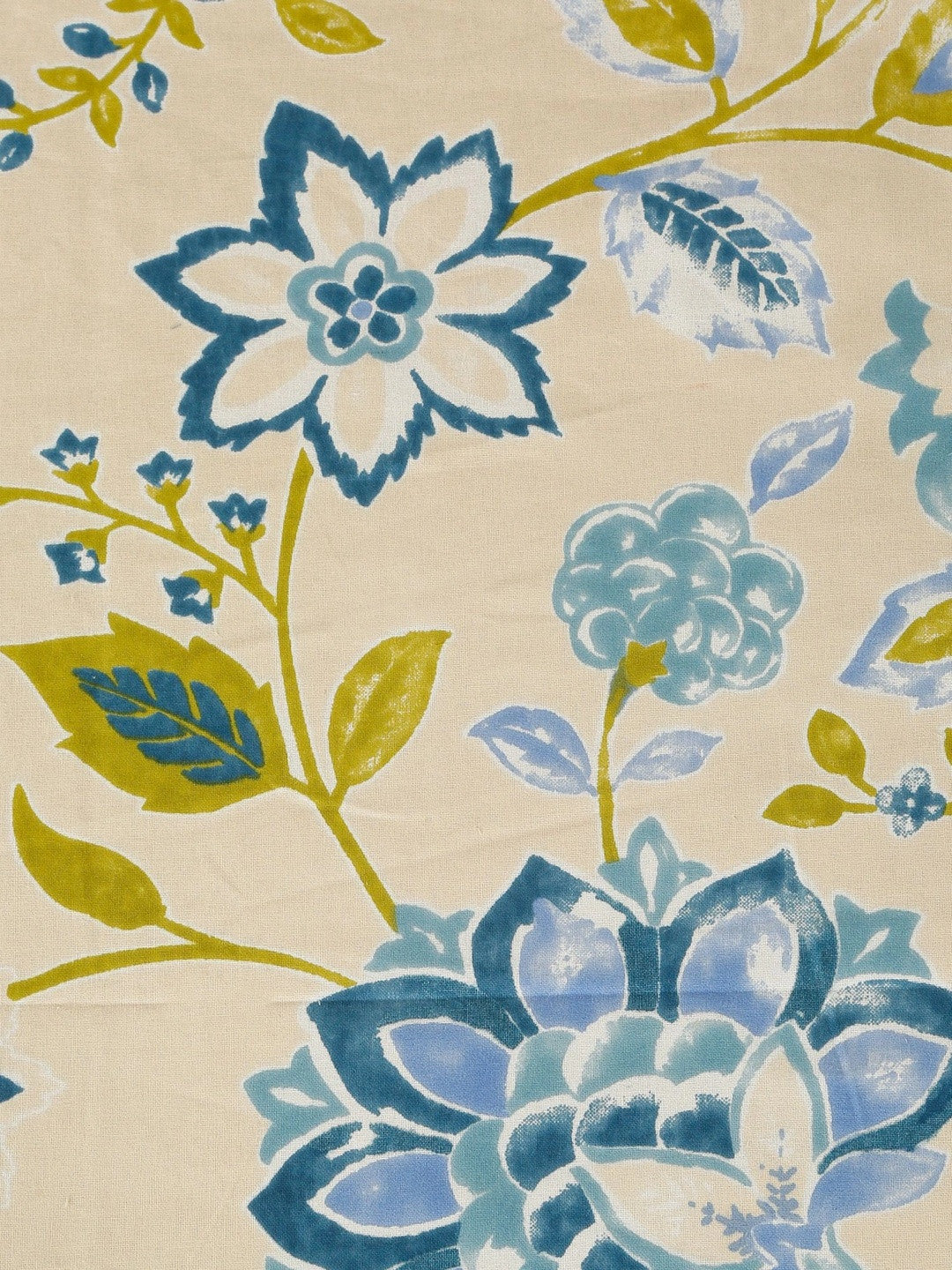 Cream-coloured & multicoloured floral king bedsheet