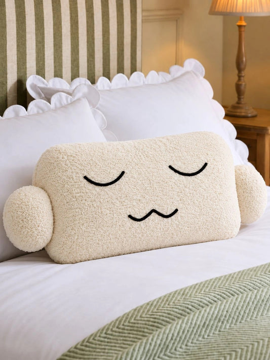Off white fibre filled cotton lightweight pillow
