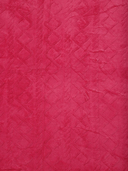 Pink geometric mild winter double bed blanket