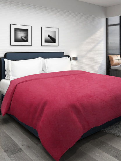Pink geometric mild winter double bed blanket