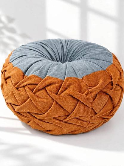 Brown round floor cushions, set of 2