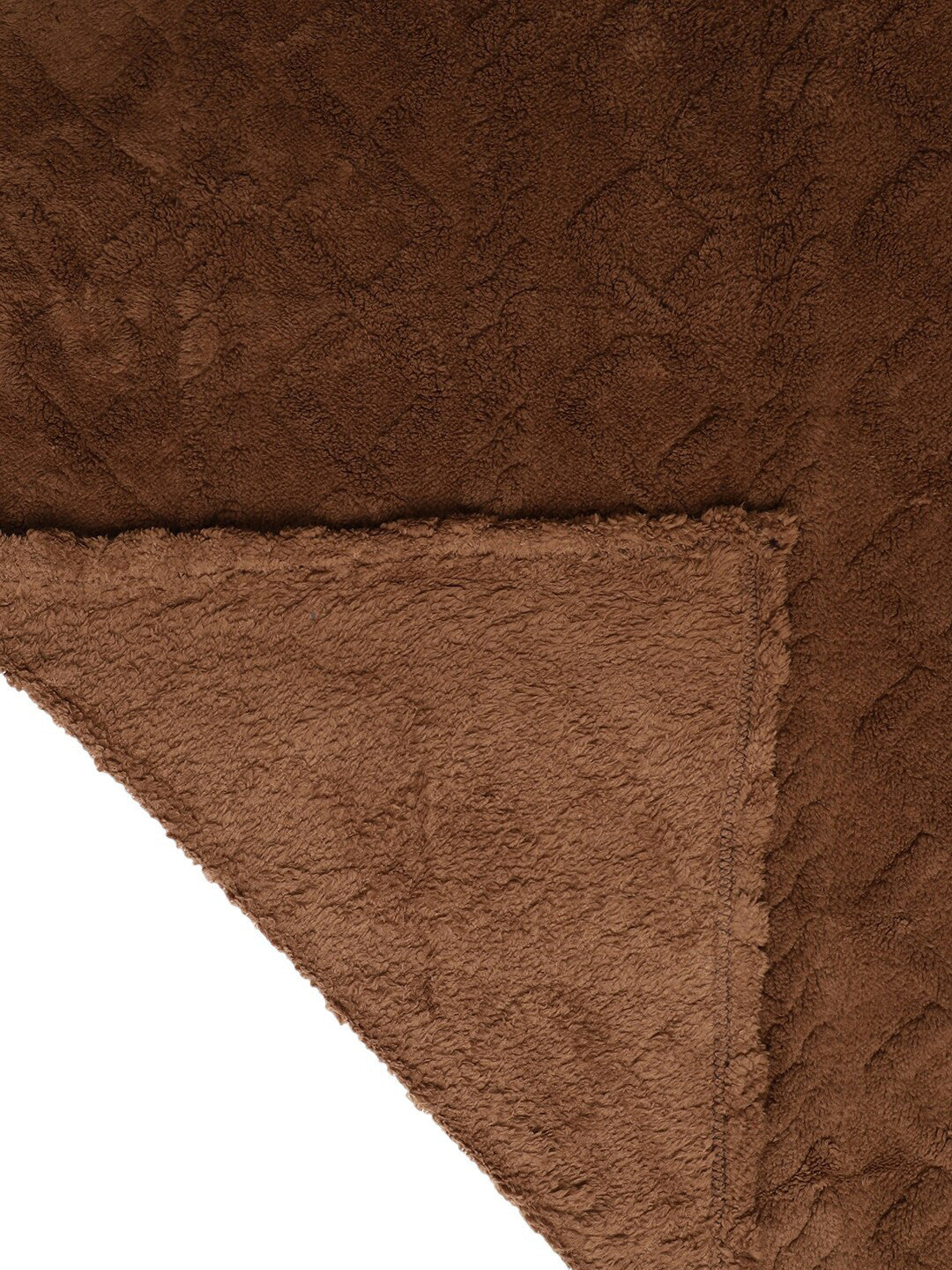 Brown geometric mild winter double bed blanket