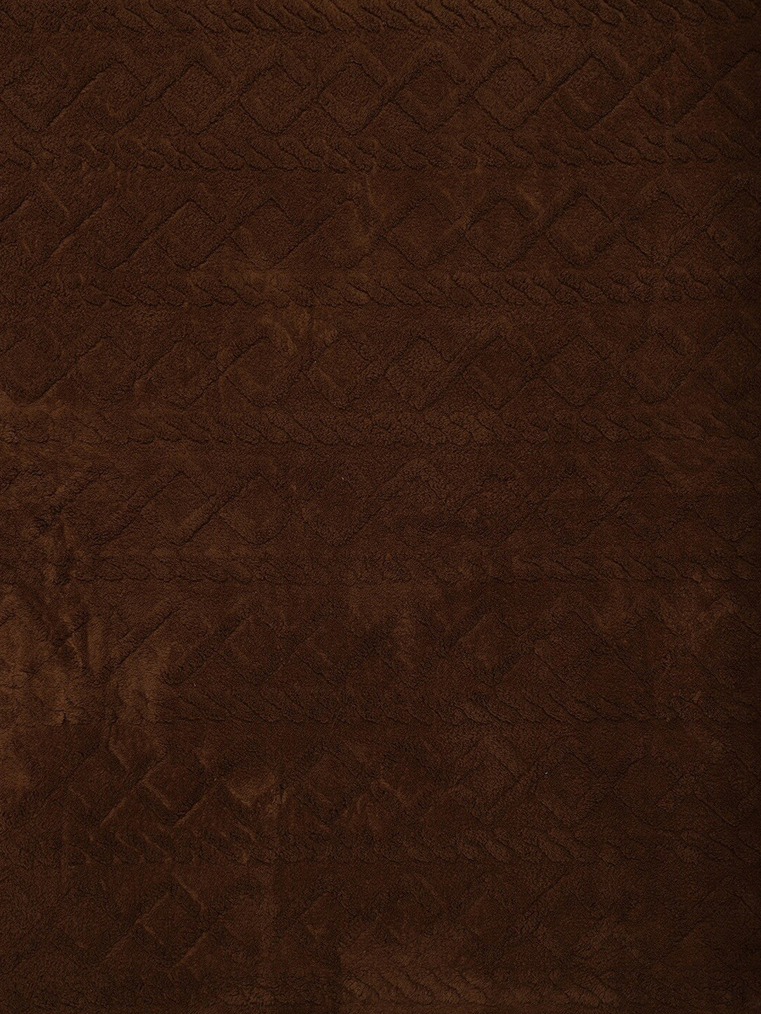 Brown fur geometric mild winter double bed blanket