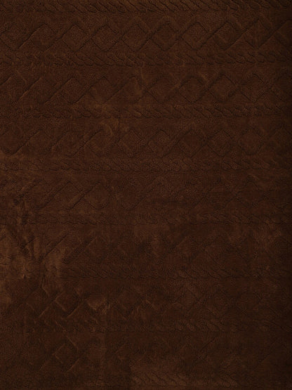 Brown fur geometric mild winter double bed blanket