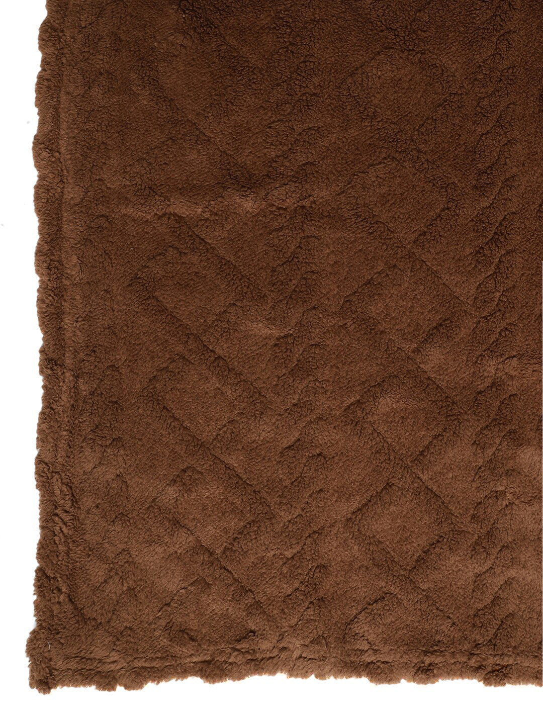 Brown geometric mild winter double bed blanket