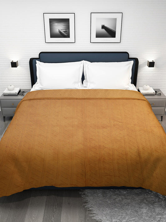 Light brown fur geometric mild winter double bed blanket, lite brown