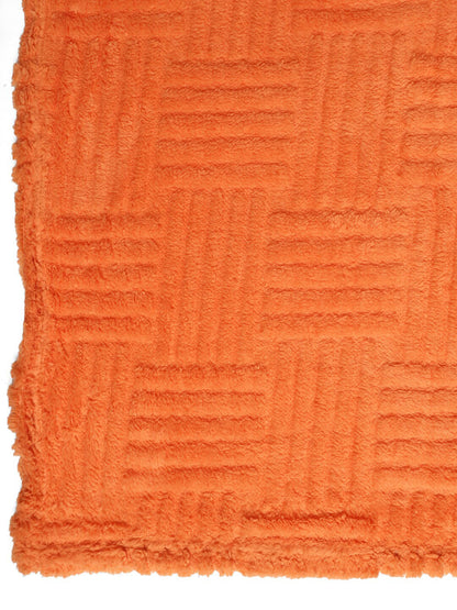 Orange fur geometric mild winter double bed blanket