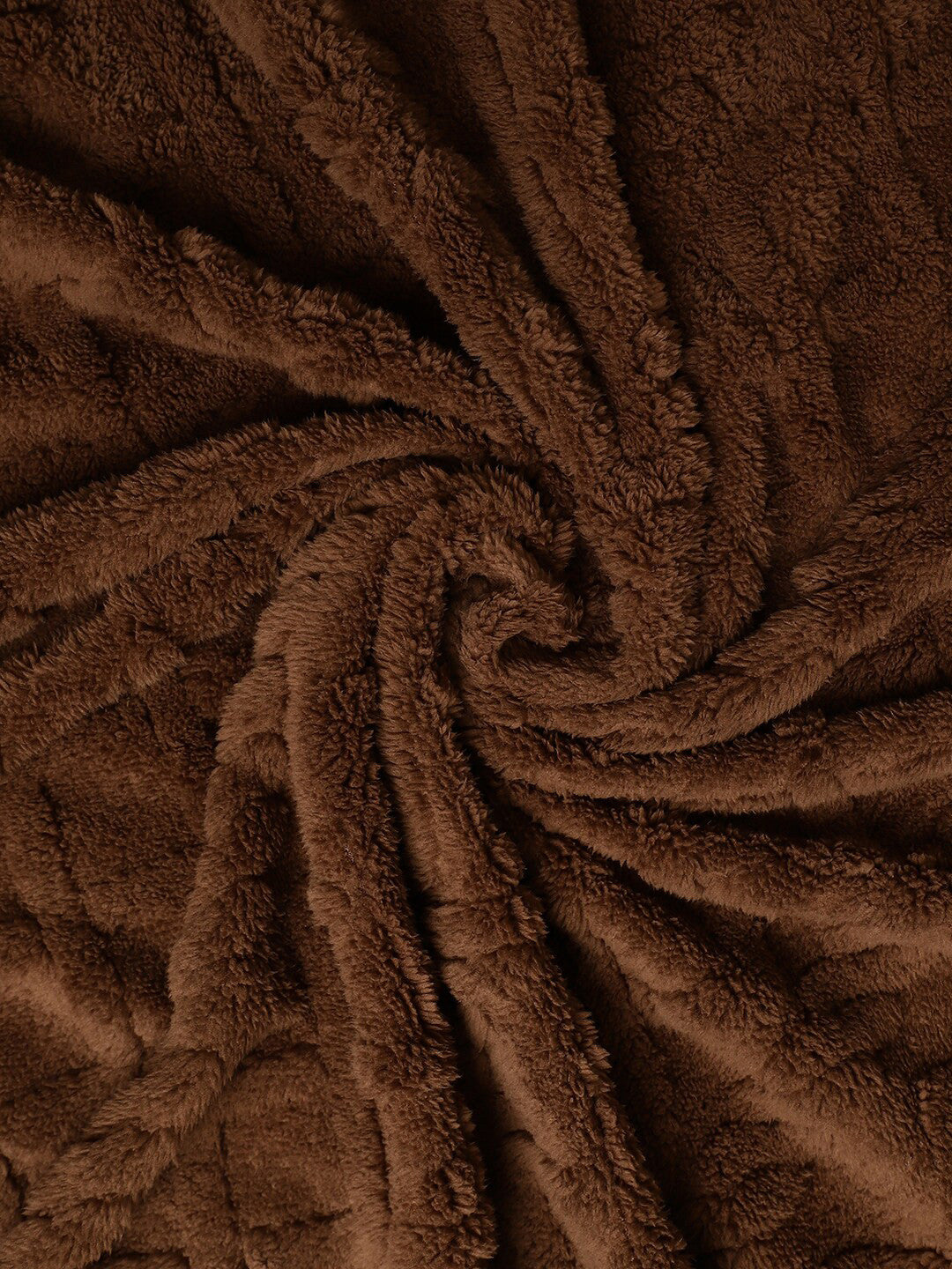 Brown geometric mild winter double bed blanket