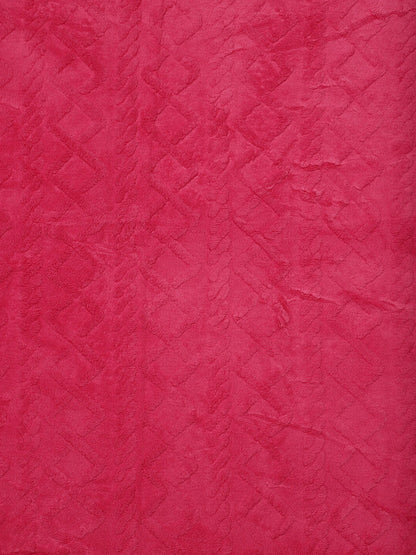 Pink fur geometric mild winter double bed blanket