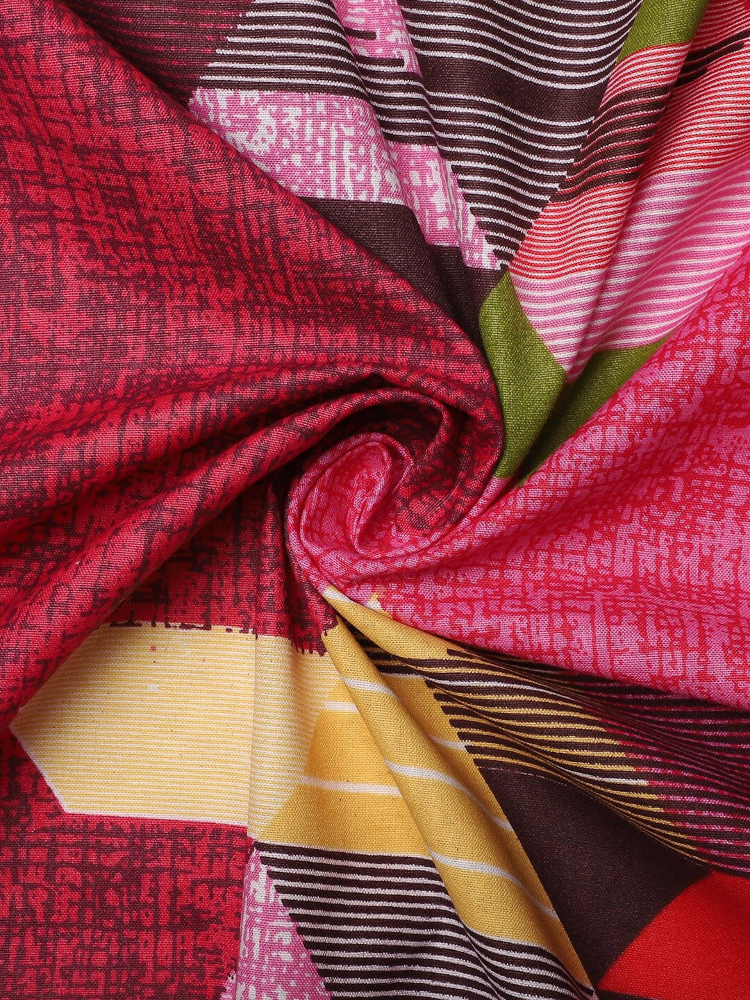 Peach abstract cotton queen bedsheet, peach-coloured