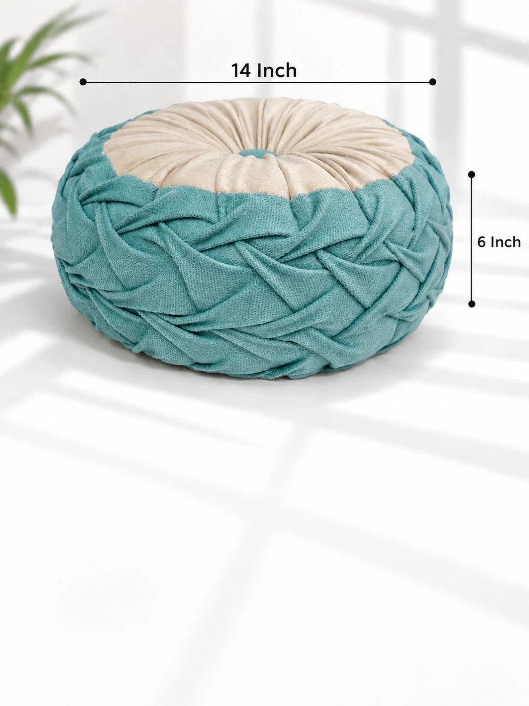 Blue round floor cushions, set of 2