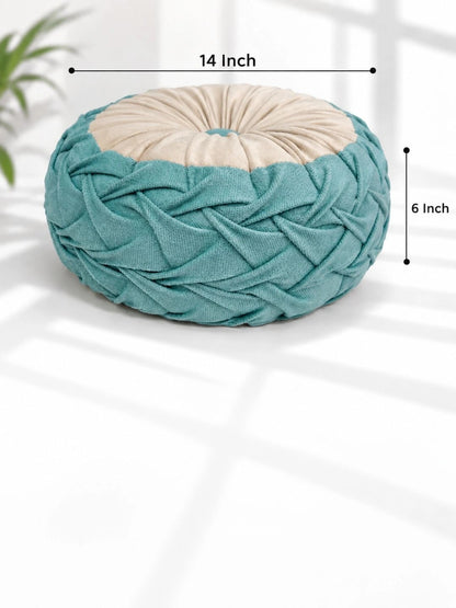 Blue round floor cushions, set of 2