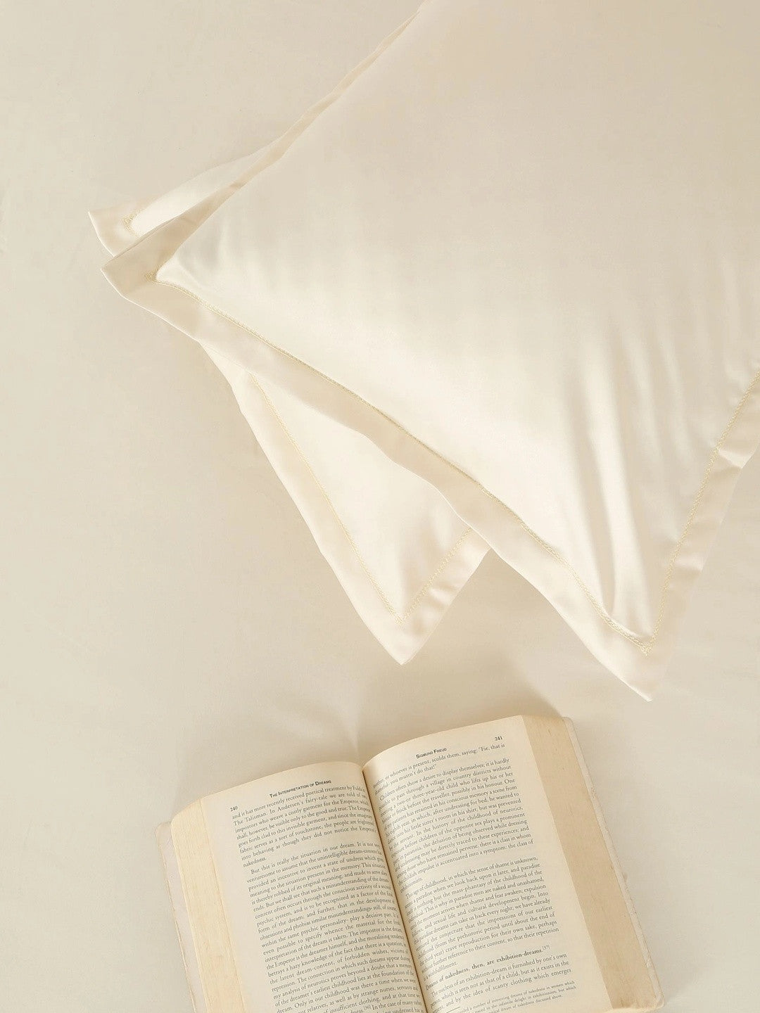 Cream-coloured king bedsheet