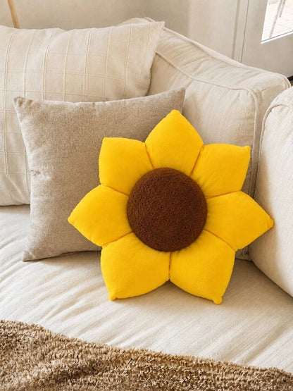 Yellow cotton round cushions, set of 2