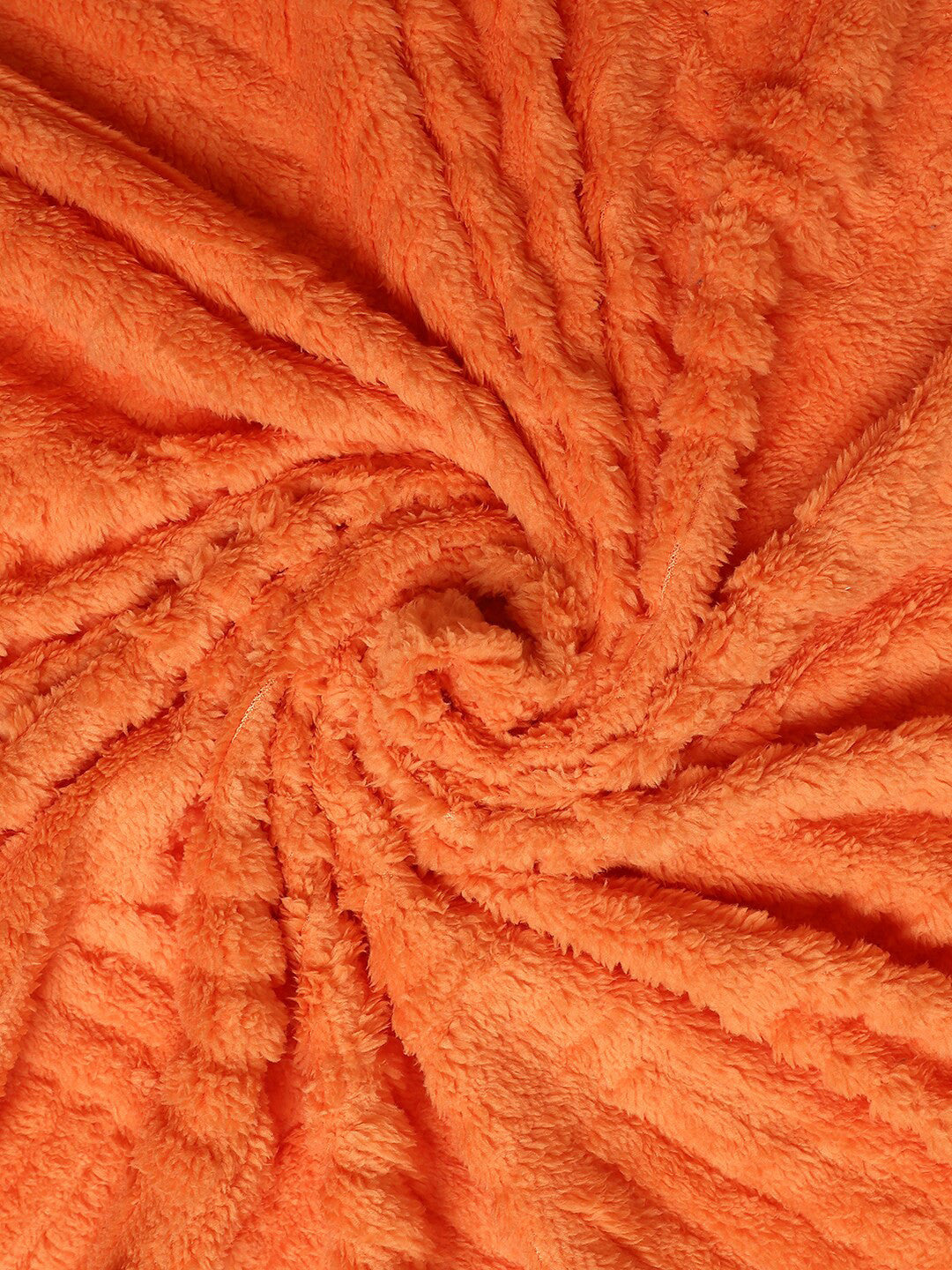 Orange fur geometric mild winter double bed blanket