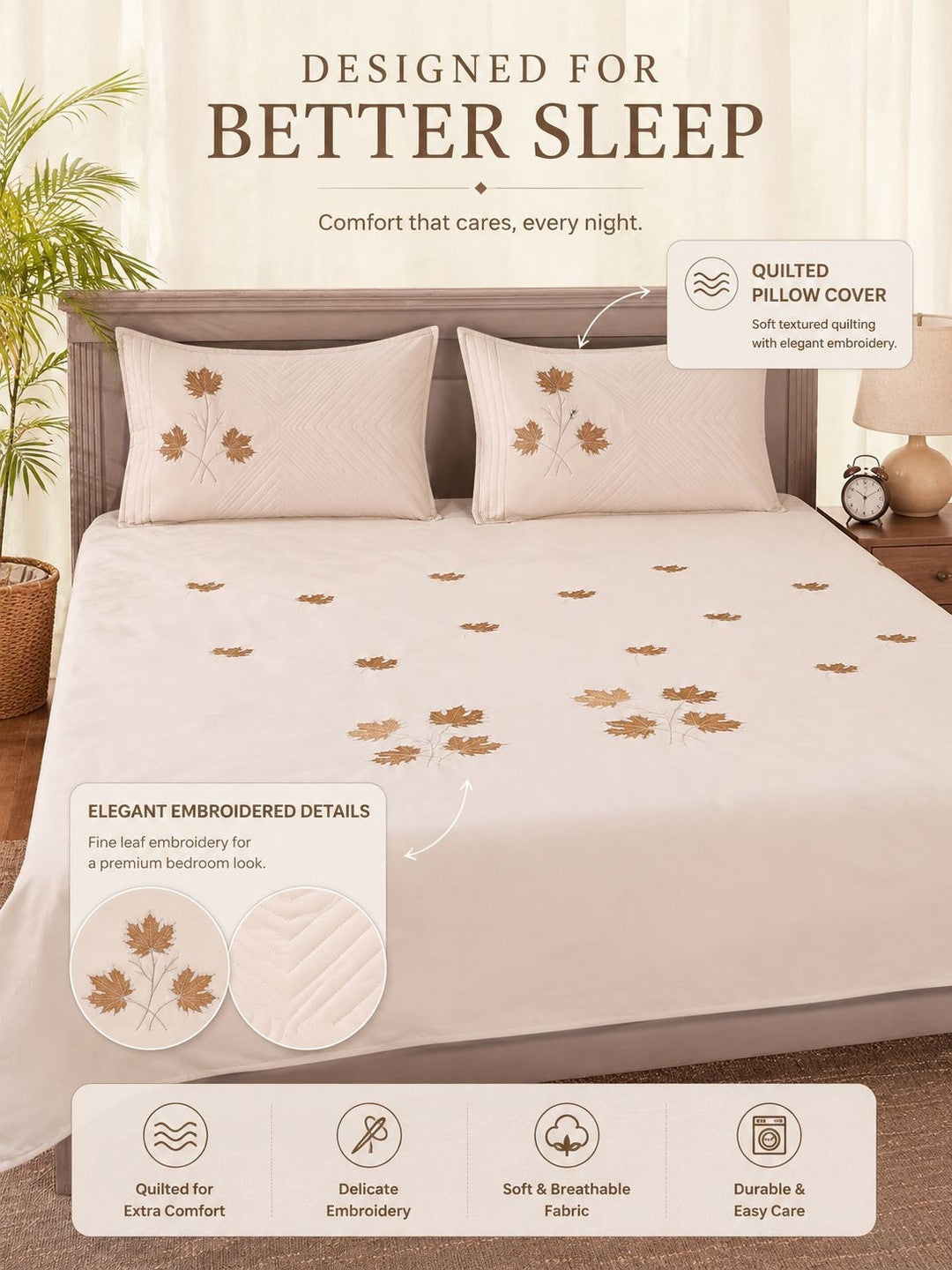 Cream-coloured bedsheet
