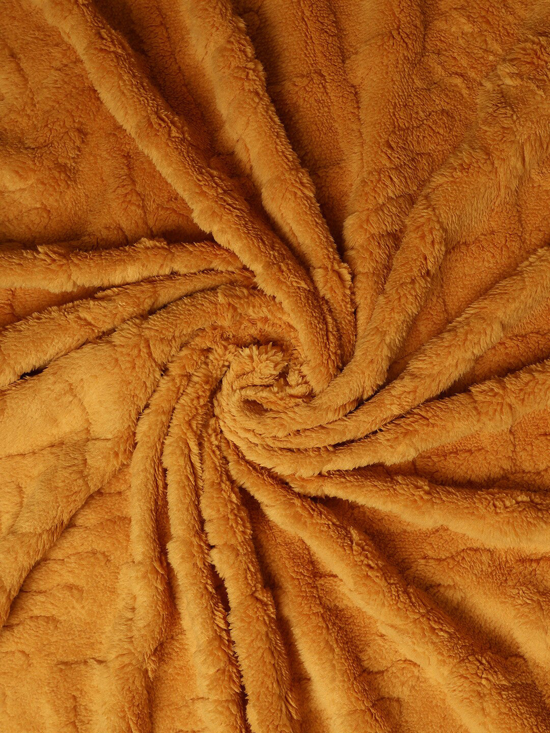 Brown geometric mild winter double bed blanket