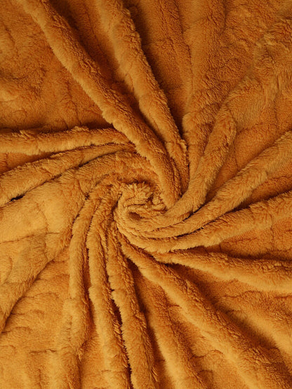 Brown geometric mild winter double bed blanket