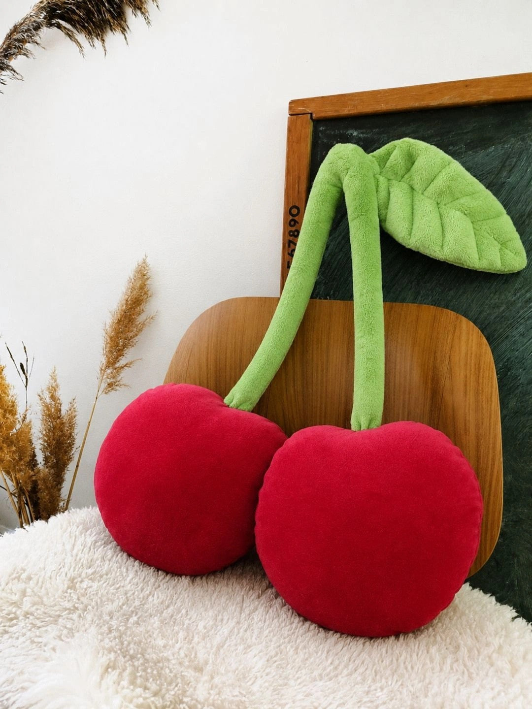 Cherry cushion, red