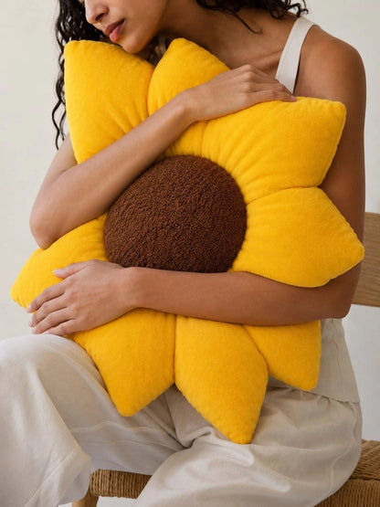 Yellow cotton round cushions, set of 2