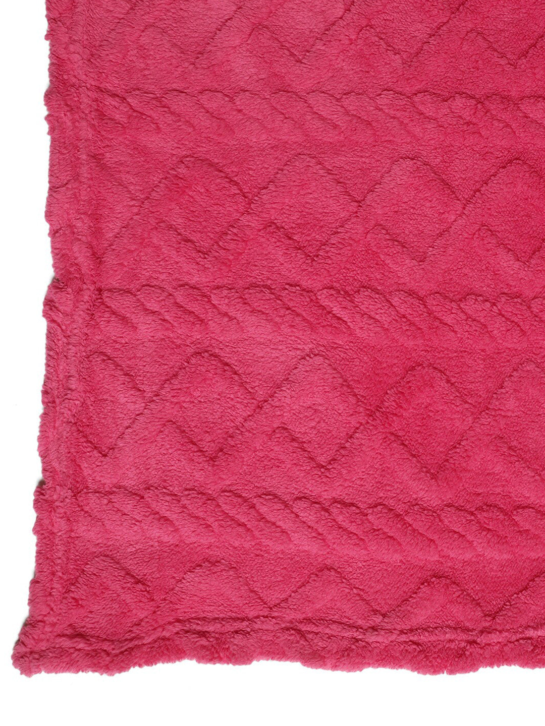 Pink fur geometric mild winter double bed blanket