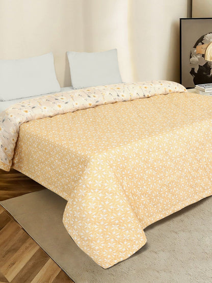 Orange & peach-coloured floral AC room dohar