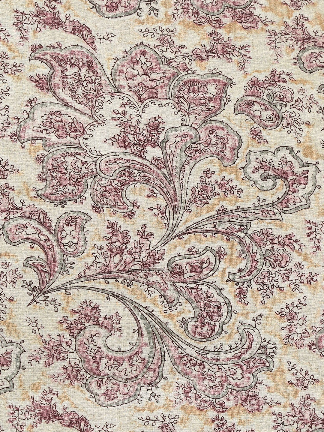 Cream-coloured & pink king bedsheet