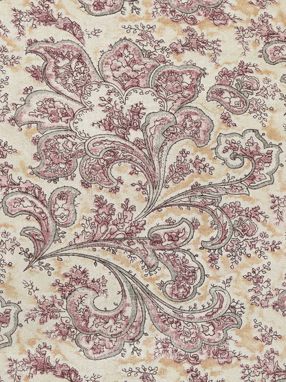 Cream-coloured & pink king bedsheet