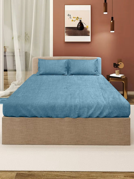 Blue fleece double bedsheet