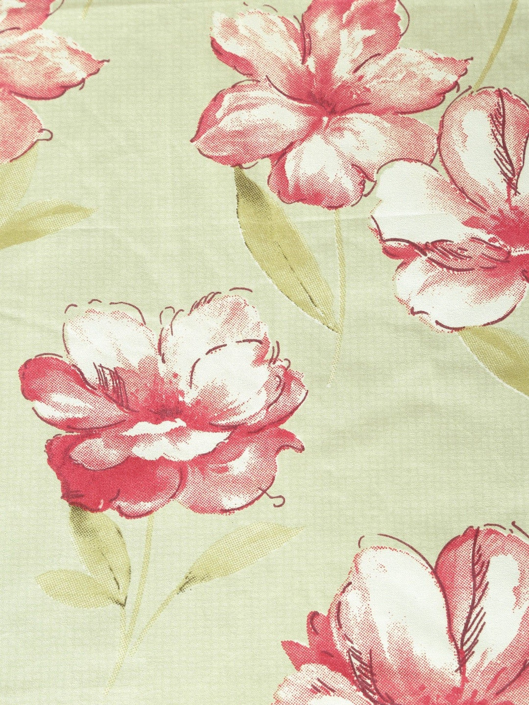 Green & pink floral king bedsheet