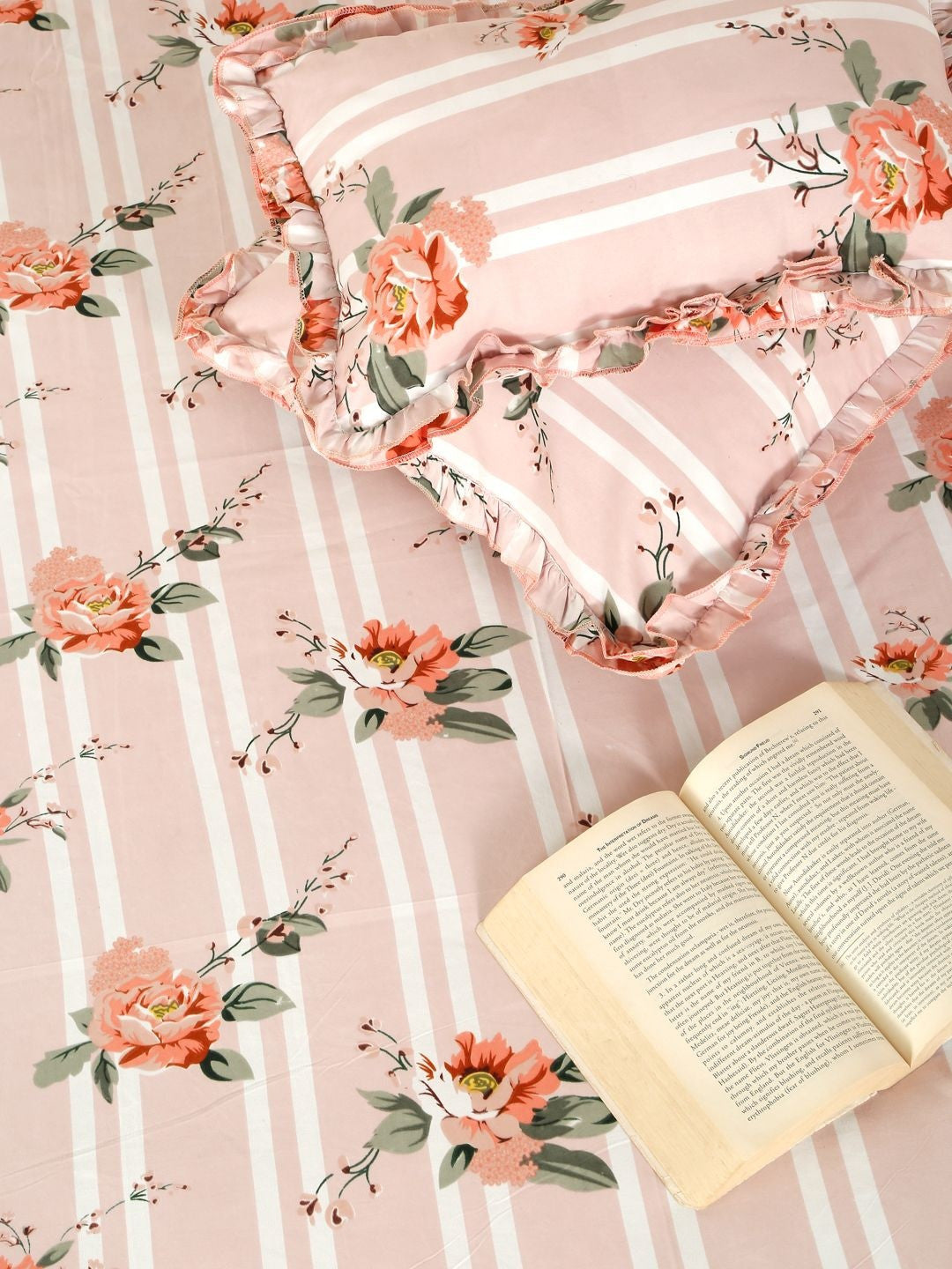 Pink floral queen bedsheet
