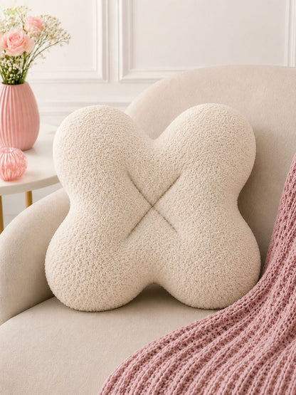 Beige cotton floral cushions