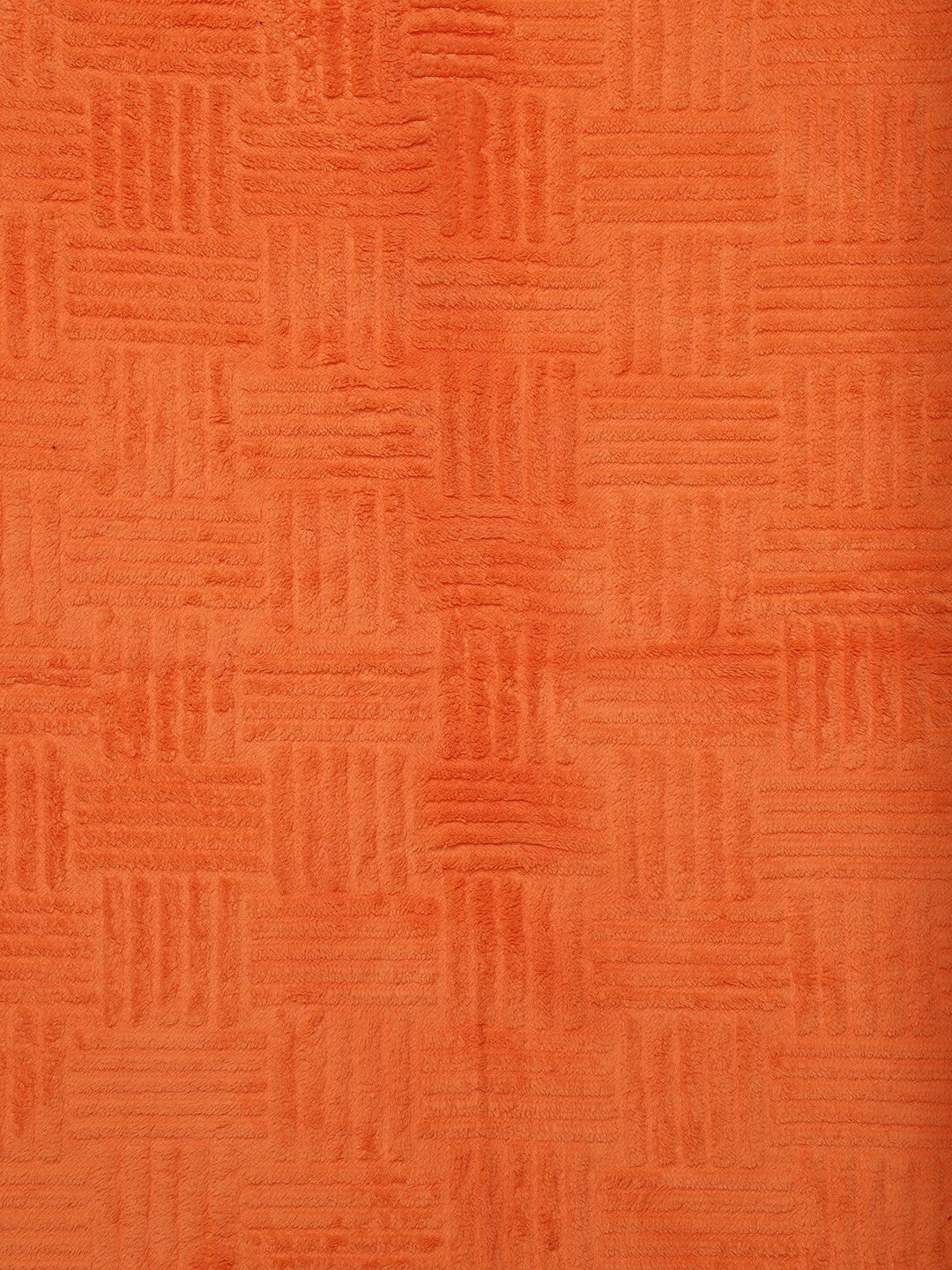Orange fur geometric mild winter double bed blanket