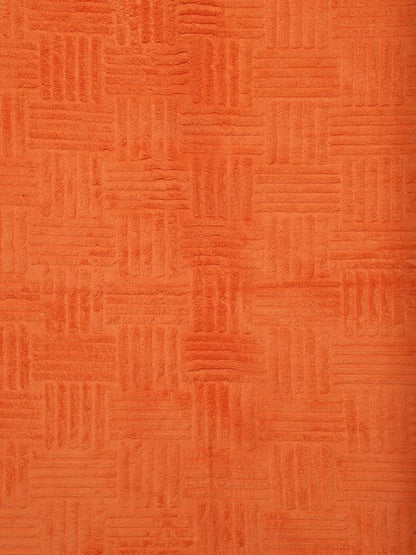 Orange fur geometric mild winter double bed blanket