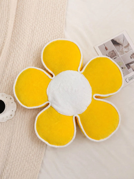 Yellow cotton flower shape cushions