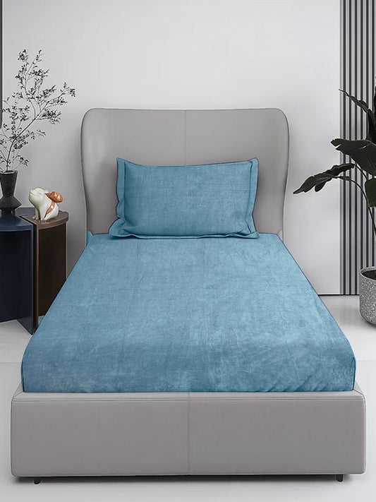 Blue fleece single bedsheet