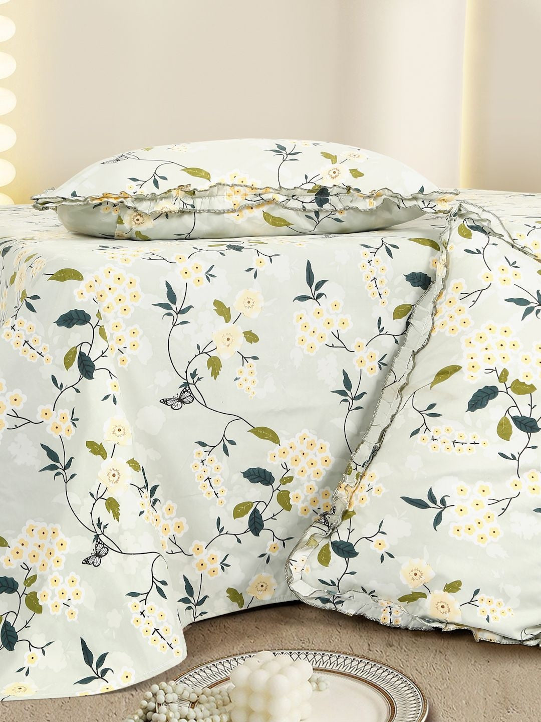 Blue floral queen bedsheet
