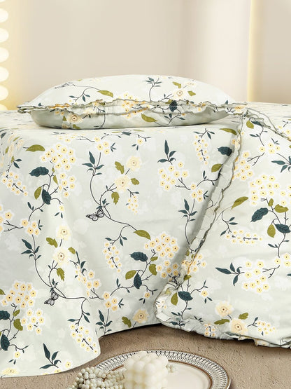 Blue floral queen bedsheet