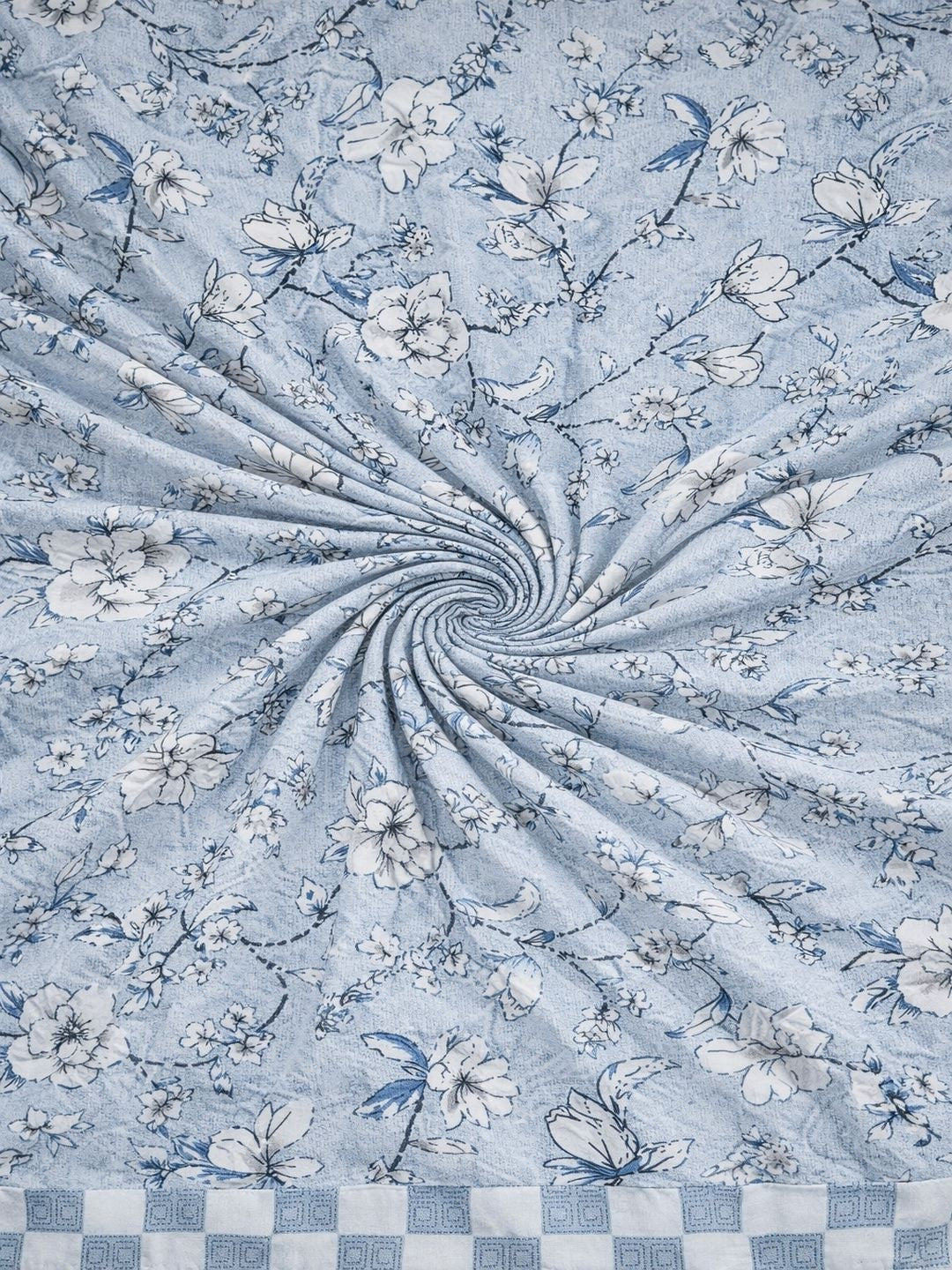 Blue & light blue floral AC room dohar