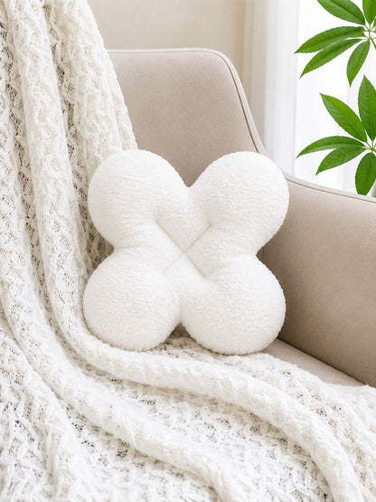 Off white cotton floral cushions