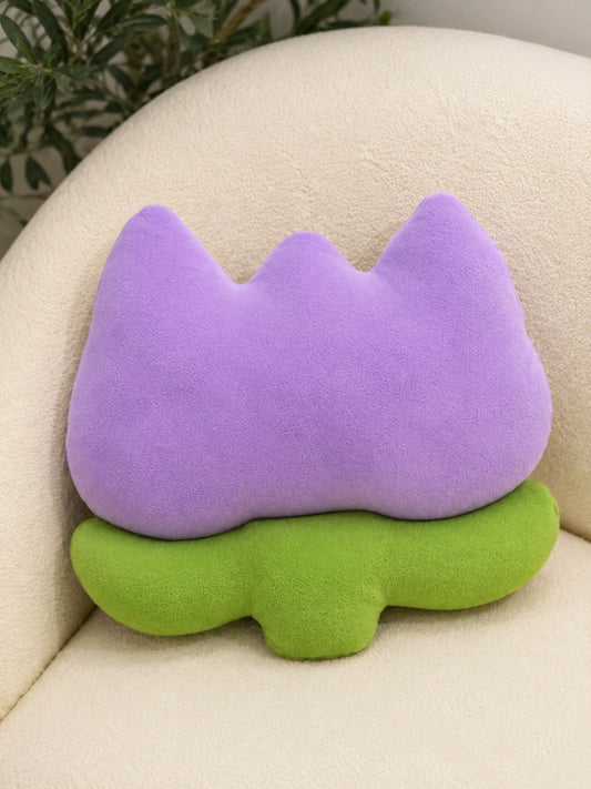 Velvet tulip cushion, purple, purple
