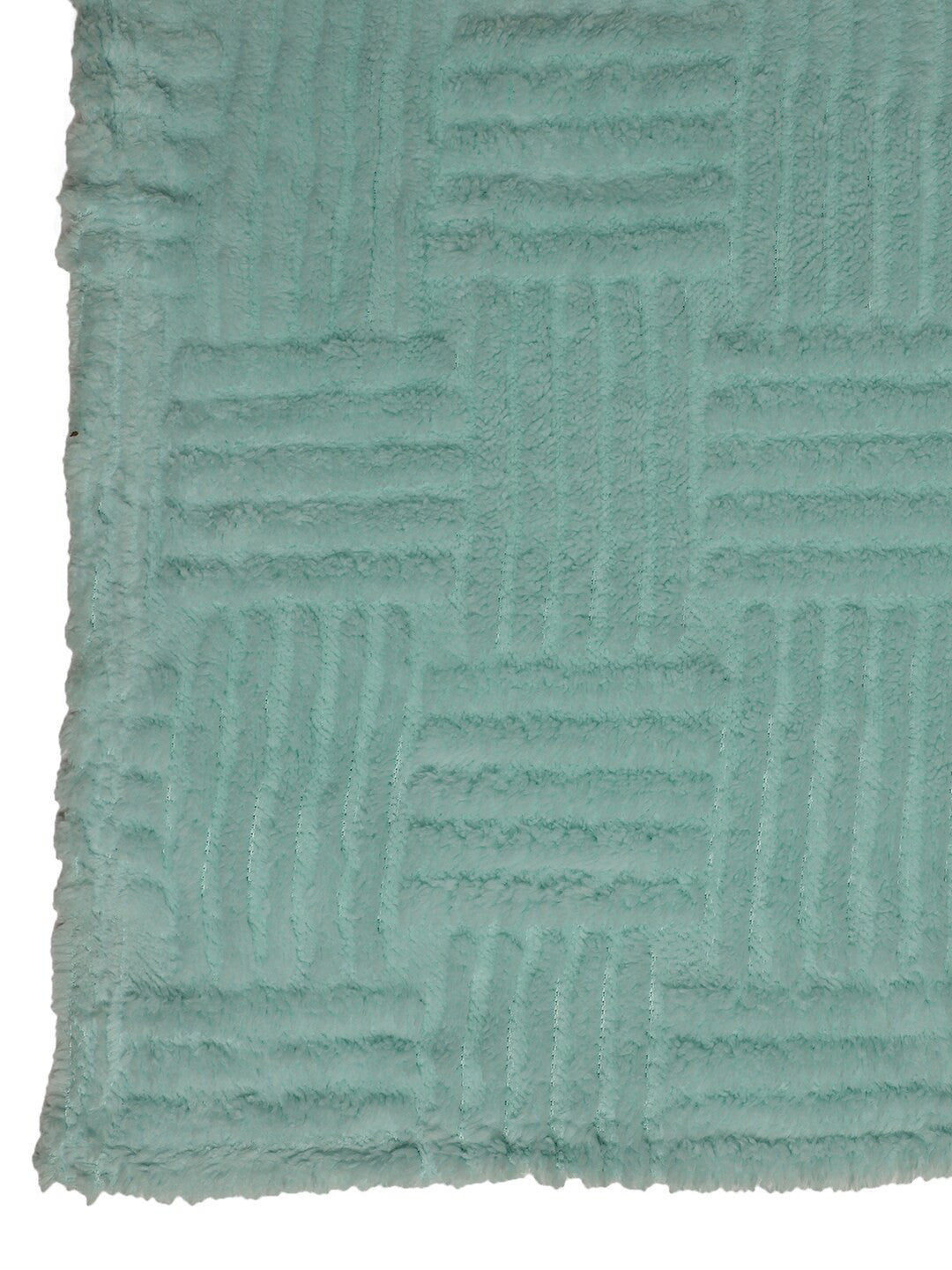 Sea green geometric mild winter double bed blanket