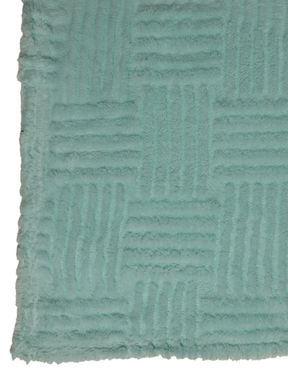Sea green geometric mild winter double bed blanket