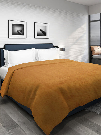 Brown geometric mild winter double bed blanket