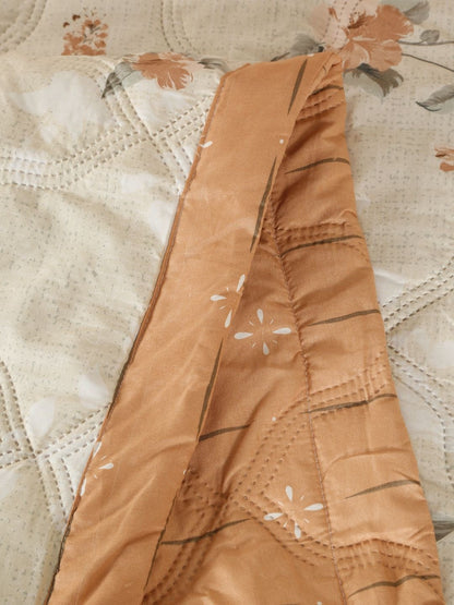 Rust & cream-coloured floral AC room dohar