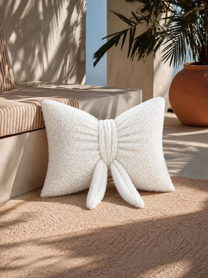 Pink & white rectangle floor cushions, set of 2