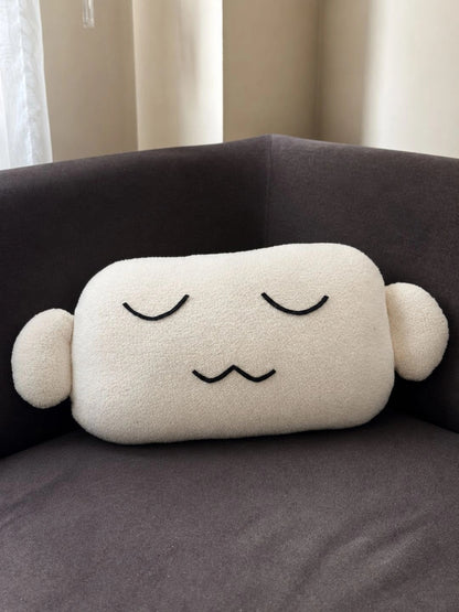 Off white fibre filled cotton lightweight pillow