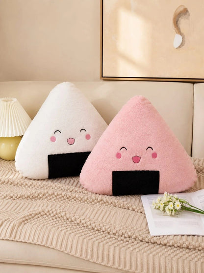 Pink & white printed floor cushions, set of 2