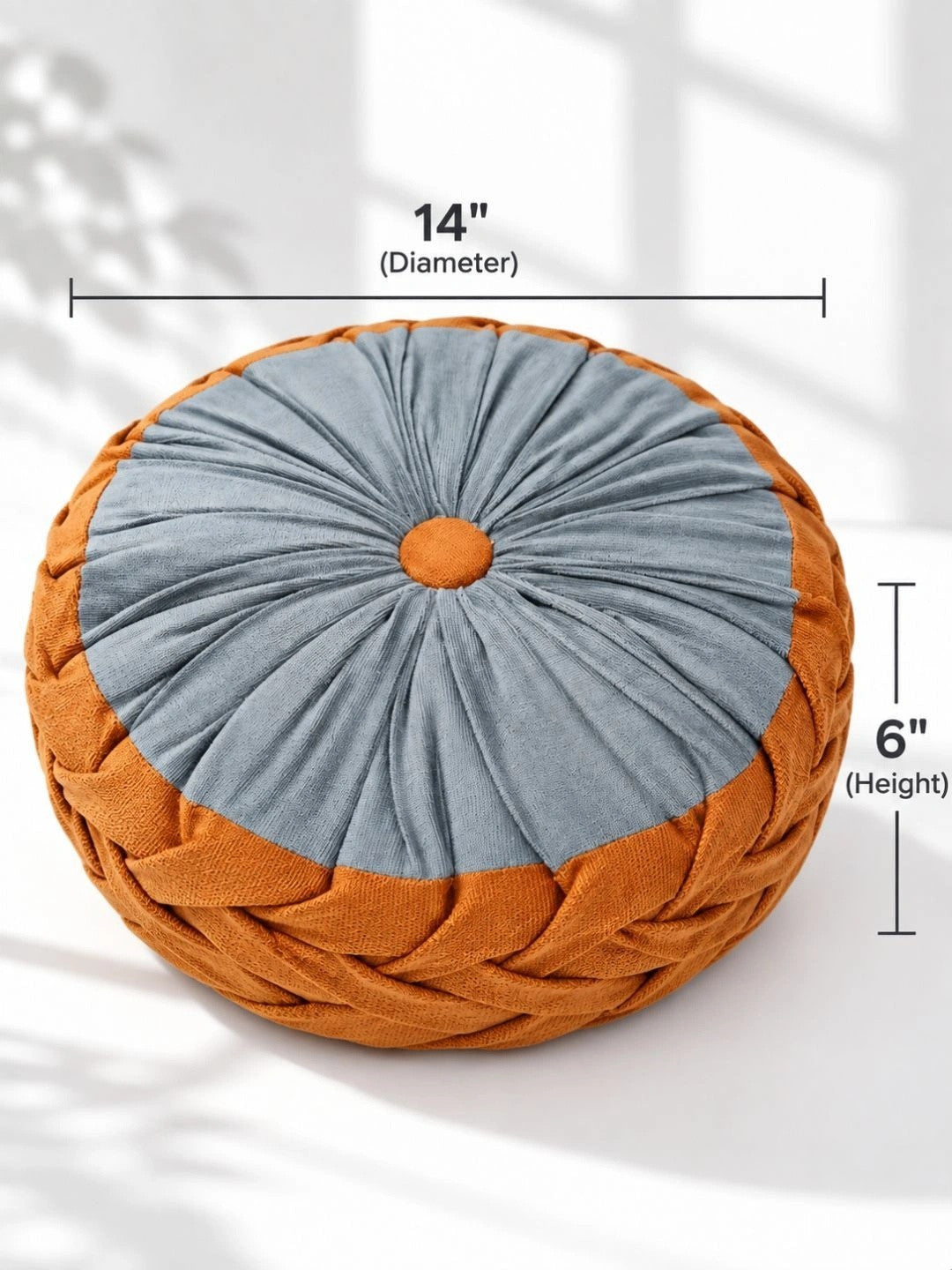 Brown round floor cushions, set of 2
